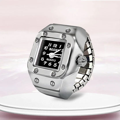Fashion Quartz Ring Watch - Black