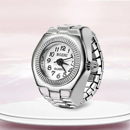 Fashion Quartz Ring Watch - White