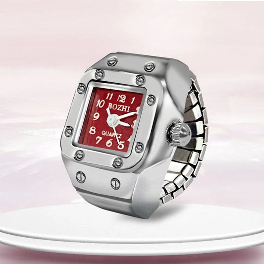 Fashion Quartz Ring Watch - Red