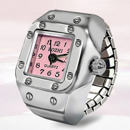 Fashion Quartz Ring Watch - Pink