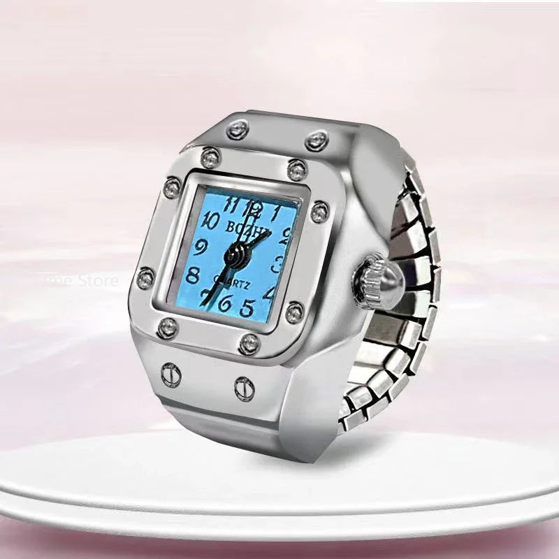 Fashion Quartz Ring Watch - Blue
