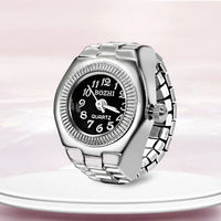 Fashion Quartz Ring Watch - Black
