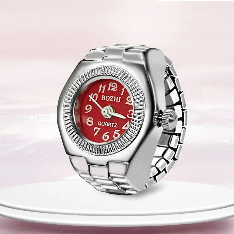 Fashion Quartz Ring Watch - Red