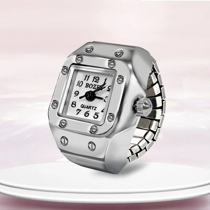 Fashion Quartz Ring Watch - White